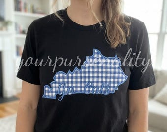 Custom Kentucky State Embroidered Shirt | Go Cats, Wildcats, Cardinals, Y'all Applique Sweatshirt, Personalized Monogram Game Day Tee