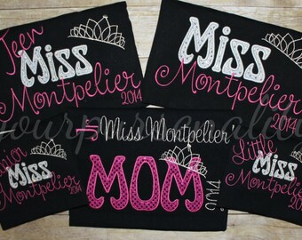 Beauty pageant shirt, princess shirt, county fair pageant shirt, pageant mom shirt, glitter tee, embroidered shirt, yourpursenality