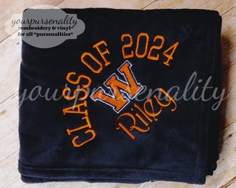 Customized blanket, class of 2024, perfect for SENIOR gifts, graduation, Christmas, housewarming, wedding