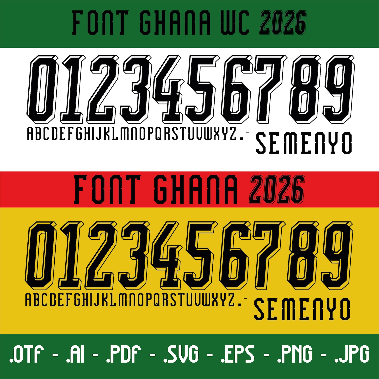 Vector Font for Ghana 2026 World Cup Jersey, Black Stars 2026 ...
