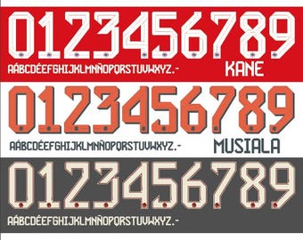Munich 2025-2026 jersey vector font. Vector designs in svg, ai, pdf, ttf, eps, png format.
