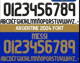 Fuente vectorial de la camiseta Argentina 2024. Patrones vectoriales en formato svg, ai, pdf, otf, eps, png.