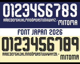 Vector font for Japan World Cup 2026 jersey. Vector designs in svg, ai, pdf, otf, eps, png, jpg formats.