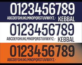 Vector font for the PFC Ligue 1 2025-2026 jersey. Vector designs in svg, ai, pdf, ttf, eps, png format.