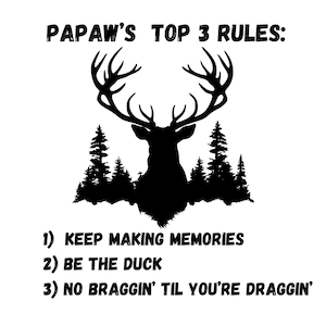 Personalized Papaw&#39;s Top 3 Rules Decal (Grandpa, Gramps, Daddy&#39;s etc)