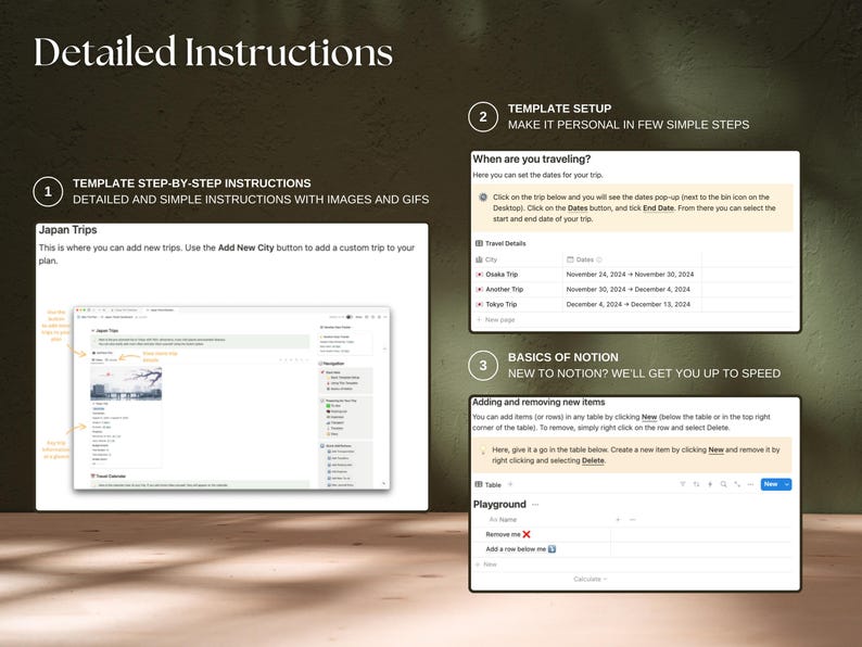 Extensive instructions on how to use our Osaka notion template, basics of Notion, and quick set up to get tailor the template to your needs.