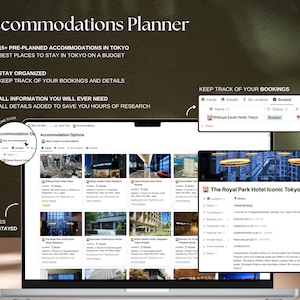 Over 15 pre-planned accommodations and recommendations around Tokyo.