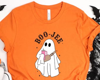 Boojee Ghost Shirt, Boujee Halloween Shirt, Funny Spooky Shirt, Cute Ghost Tee, Orange Fall Shirt, Halloween Graphic Tee, Boo Jee