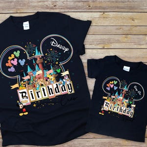 Custom Disney Birthday Shirt, Family Matching Birthday Trip Tee, Daddy Birthday Crew, Birthday Girl Squad, Mickey Castle Shirt