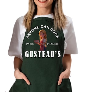 Gusteau’s Apron, Anyone Can Cook Apron, Rat Chef Kitchen Apron, Funny Cooking Gift, Paris France Apron, Cartoon Chef Apron, Movie Apron
