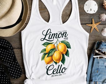 Limoncello La Dolce Vita Tank Top, Lemon Tank Top, Italy Tee, Coastal Grand daughter Aesthetic Amalfi Coast Summer Shirt