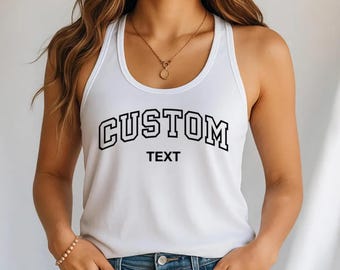 Custom Text Tank Top, Personalized Logo Tank, Business Merch, Business Brand Tank Top Gifts, Your Own Design Tank Top, Custom Tank Top Gift