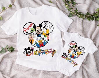 Personalized Disney Birthday Shirt, Mickey & Friends Birthday Trip Tee, Disney Birthday Boy Girl, Disney Girl's Birthday Shirt, Disney