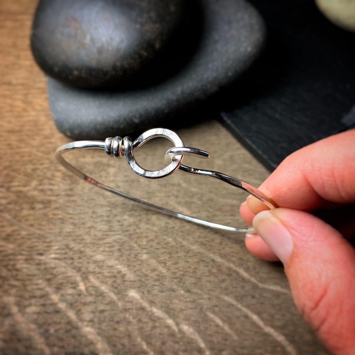 Sterling Silver Hook Bangle Bracelet – i925Jewelry