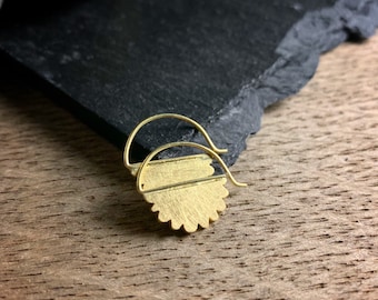 Solid 18k yellow gold cloud wire hoop earrings