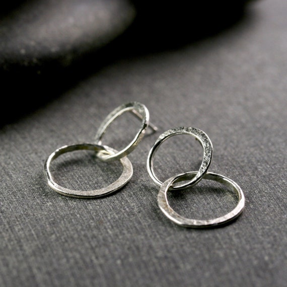 Small Hammered Silver Hoop Earrings - Silver Hammered Hoops - Artulia –  Artulia Jewelry