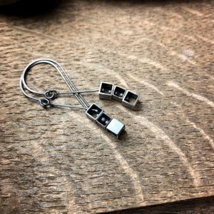 Sterling silver geometric square kinetic earrings image 1