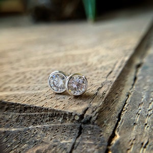 6mm gigantic moissanite sterling silver martini studs 1.5 ct total weight equivalent