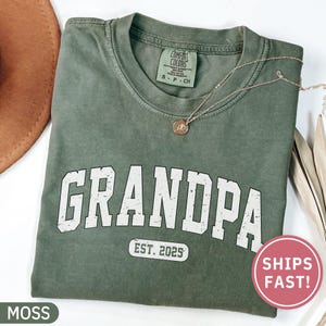 Comfort Colors® Custom Grandpa Shirt, Fathers Day Gift for Grandfather, Personalize Grandpa Est Date Tshirt, Gramps, Grandpa Birthday Gift