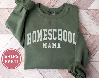 Sudadera para mamás que educan en casa, regalos para mamás que educan en casa, sudadera de cuello redondo para mamás que educan en casa, regalo de regreso a clases para mamá, sudadera para el Día de la Madre