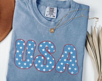 Comfort Colors® USA Shirt, 4th of July Shirt, America Shirt, Fourth of July Shirt, Patriotic Shirt, USA Tee,Independence Day,Shirt For Women