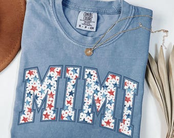 Comfort Colors® Mimi 4. Juli Shirt, amerikanisches Mimi Shirt, Schwangerschaft offenbaren Shirt, 4. Juli T-Shirt, Geschenk für Mimi, Oma Mimi T-Shirt