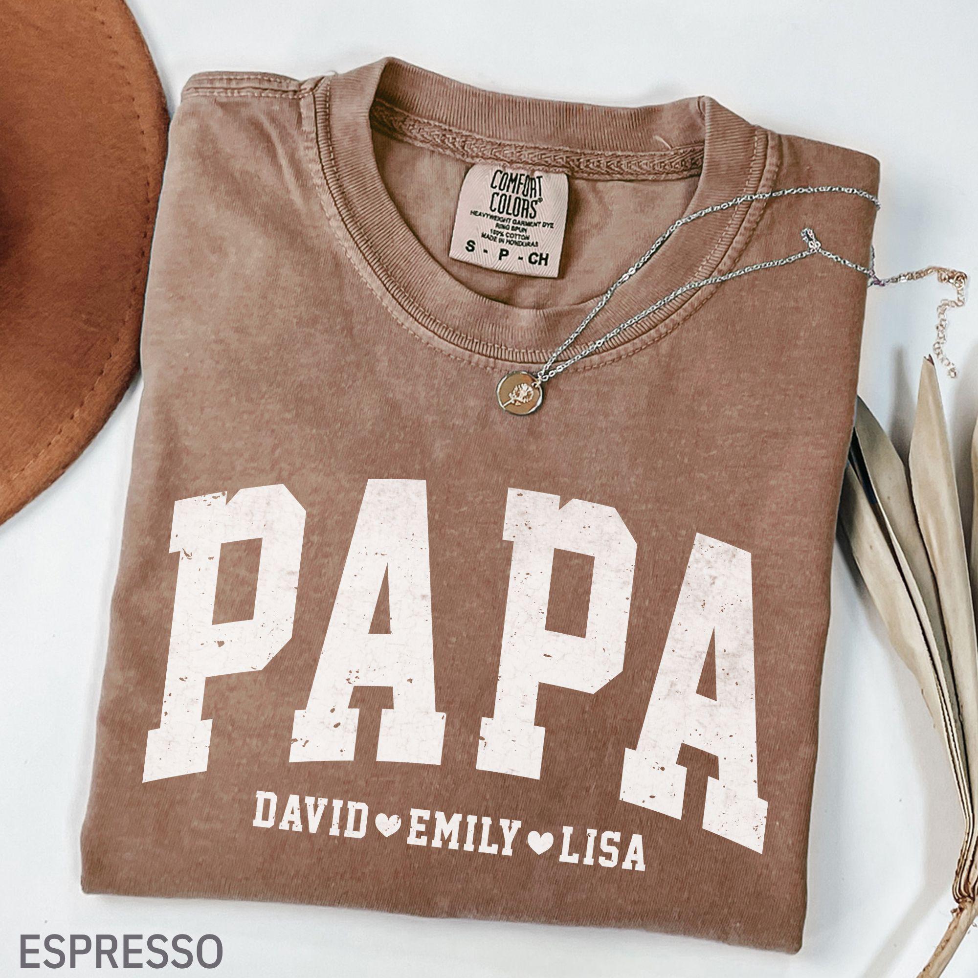 Comfort Colors® Custom Papa Shirt With Grandkids Names, Customized Father's Day Gift for Grandparent, Personalized Grandpa Shirt