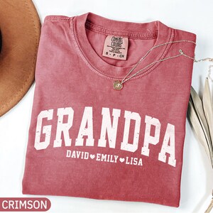 Comfort Colors Custom Grandpa Shirt With Grandkids Names, Customized Fathers Day Gift for Grandparent, Personalized Grandpa Tee,Grandpa Gift