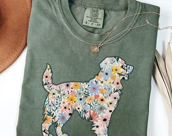 Comfort Colors® Golden Retriever Shirt, Floral Golden Retriever Shirt, Golden Retriever Shirt, Gift for Golden Retriever Mama,Pet Owner Gift