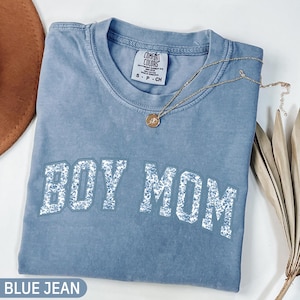Comfort Colors® Boy Mom Shirt, Toile Floral Boy Mama Shirt, Pregnancy Announcement Boy, Mama of Boys Shirt, Mother&#39;s Day Gift, Cute Mom Tee