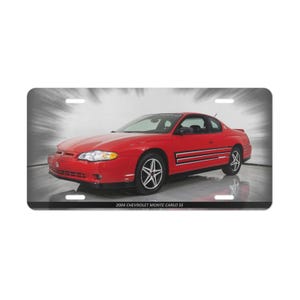 Legendary 2004 Chevrolet Monte Carlo SS Metal Front License Plate - Red
