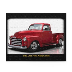 1953 GMC 3100 Pickup Truck Jigsaw Puzzle – Classic Red Vintage Vehicle (120 pcs)