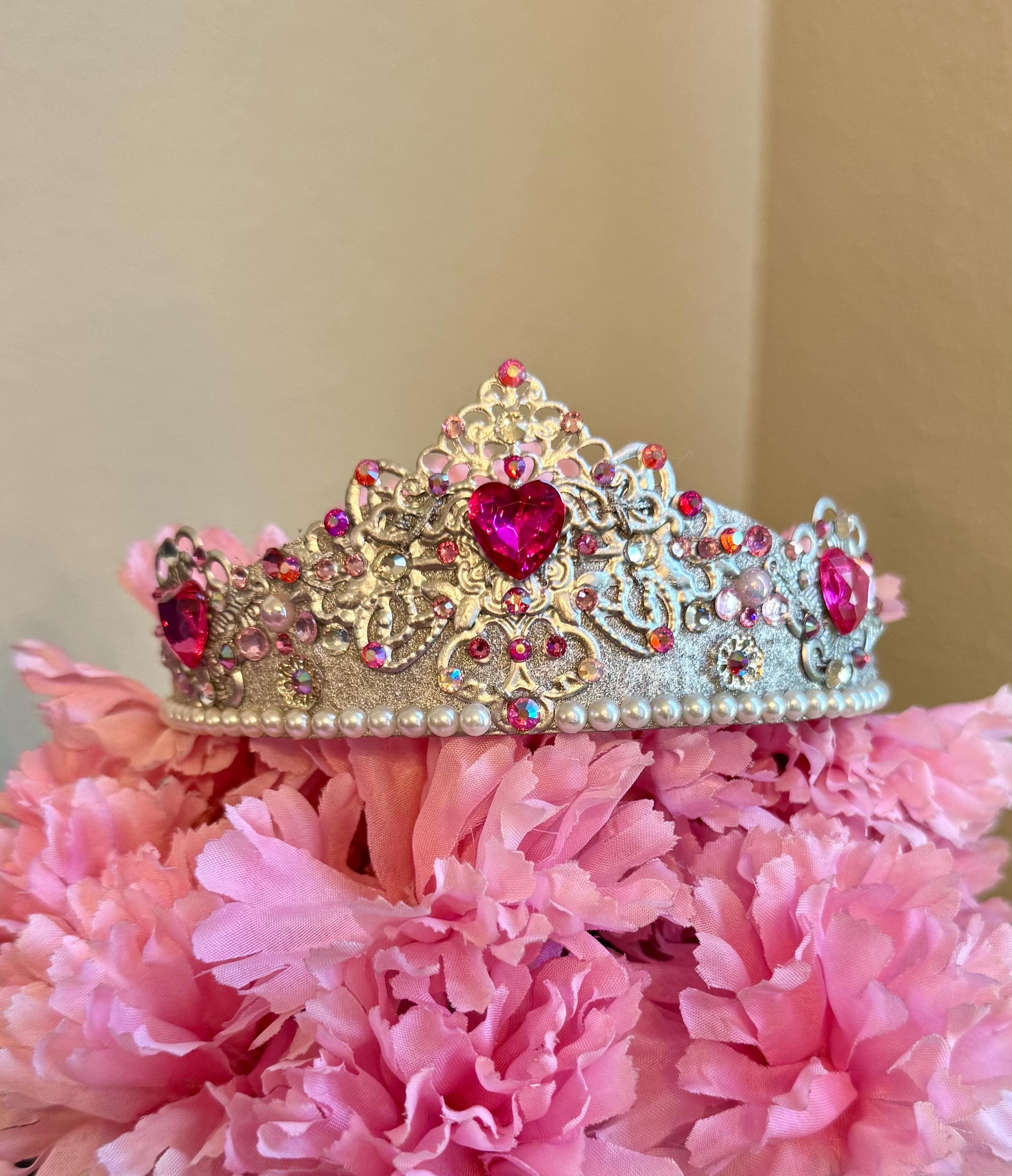 Barbie ~PRINCESS CHARM SCHOOL~ Inspired Pink Heart Tiara -handmade