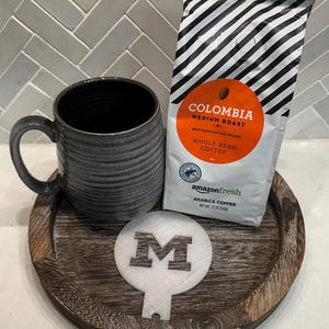 Varsity M Stencil | Latte Decoration | Barista Tools