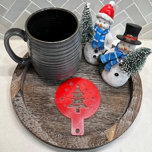 Christmas Tree Drink Stencil | Christmas-Themed Latte Decoration | Barista Tools
