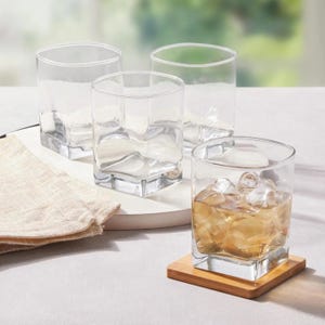 Personalized Etch Square Whiskey Glass; Custom Rocks glass;  Design your own; Bourbon glass; Scotch glass; sold individual or set of 4