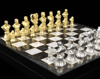 Suicide Squad Chess Set : Hero Fan Art  Personalized Handmade Board Game