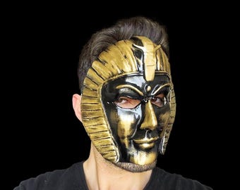 Handmade Egyptian Pharaoh Mask: Cosplay King Helmet, Personalized Colors