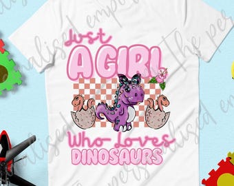 Mädchen Dinosaurier T-Shirt Design - Süße Dino Grafiken (Digitaler Download)