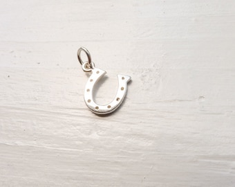 Horseshoe Pendant Small Sterling Horseshoe Charm Sterling Silver Charm Gift for Her Vintage Charm for Charm Bracelets