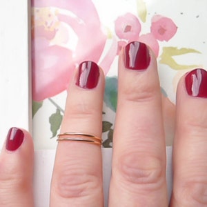 Rose Gold Rings Size 4 Midi Thin Kuckle Rings Wire Stacking for Hammering or Embellishing Size Four 1mm (RR6789084)