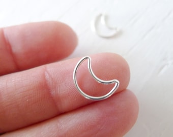 Silver Moon Link Wire Festoon Charm Crescent Jewelry DIY Components (LHS5753)