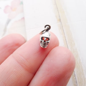 Skull Charm Sterling Silver Bones Small Pendant Magic Jewelry Making DIY (CNA1125)