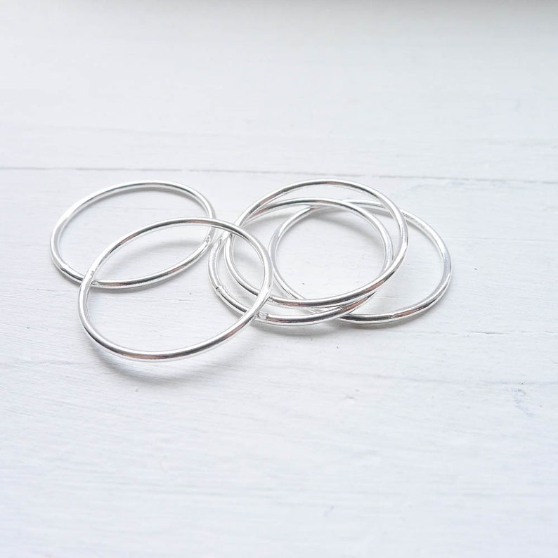 Size 10 Stackable Sterling Silver 1mm Skinny Wire Rings for Etsy