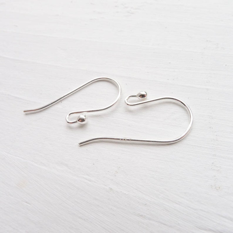 Sterling Silver French Hook Ear Wires Pair With Balls Earring Etsy