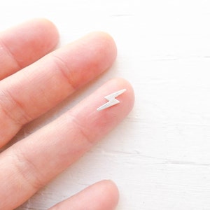 Tiny Lightning Bolt Sterling Silver Solderable Accent Rivet Charm for Jewelry Making (SBSS488)