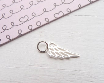 Sterling Silver Angel Wing Charm Jewelry Making Supplies and Materials (CNA971)