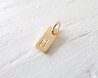 Tiny Gold Letter Charm Initial Pendant for Bracelets or Necklaces Personalized (CHGF2529T)