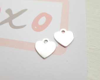 Heart Tag or Charm Sterling Silver Blank Stamping Components for Bracelets Necklaces Clusters (BR698262)