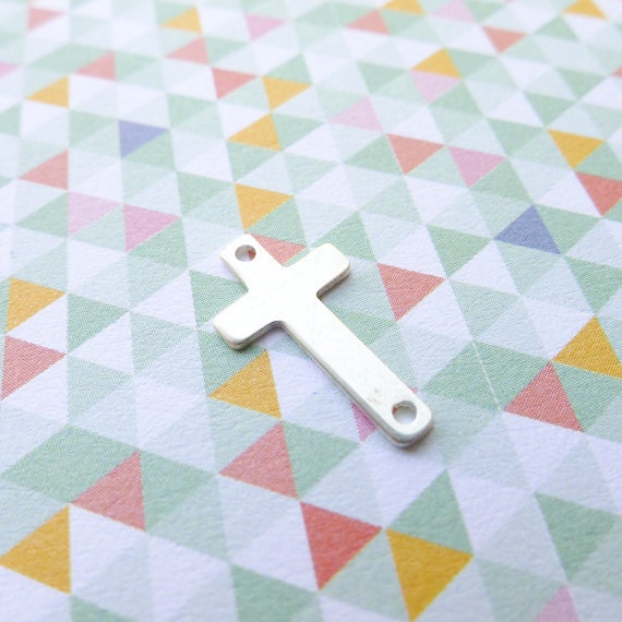 Sterling Silver Sideways Cross Charm Side Ways Crosses for Jewelry Making  Pendant or Link LHSL1044 